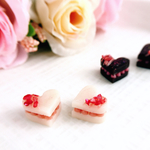《SALE》ダブル ハート チョコレート ピアス (ホワイト) ショコラ バレンタイン フェイクスイーツ