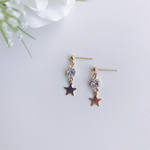 *小ぶり*キラキラ輝くガラスカットと星のピアス/イヤリング
