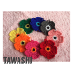 《3枚セット》北欧風 お花のアクリルたわし エコたわし 