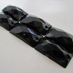 No.267手芸用ビジュー パーツ（アクリルビーズ ラインストーン）黒(ブラック）_1.0×1.9cm_21個入り