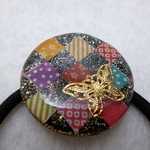 和風市松柄と蝶のヘアゴム