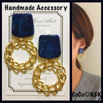 スクエア✖︎チェーンリングピアス K&K❤︎116