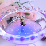 にゃんこちゃん星空の旅★ミルククラウングラス★ピンク×パープル★アクセサリートレー