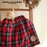 ☆SALE☆90　赤　タータンチェック　スカート