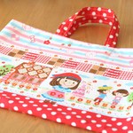 sale「スイーツガール」　赤　　レッスンバッグ　裏地付き