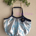 チャイナドレスの生地で作りました♫手さげバッグ