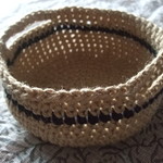 麻ひものミニバスケット（ネイビーライン）