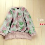 いちご×小花柄　桃色バックポイントカットソー 100size