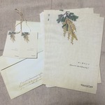 ●ミモザ柄のレターセット（カモミールティー染め）