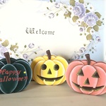 ハッピーハロウィン、カボチャ３兄弟の置物