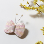 ぴんくのちょうちよ 刺繍ブローチ