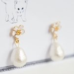 For get me not Cottonpearl pierce（イヤリング可）