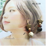 No.B130 おしゃれな ゴールドの星 ピアス / イヤリング