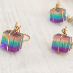 虹の小包み ピアス／ノンホールピアス