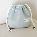 　シンプル　パステルグリーン　巾着