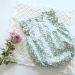 ☆Handmade☆Ruban mou☆ ♪花柄まんまるシルエットロンパース♪80