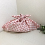 大きめのあずま袋 ギンガムチェック サーモンピンク
