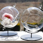 グローブアイアンベースM☆約H18.5 W15 D14cm 口径8cm 天然石さざれや植物のディスプレイに♪テラリウム花器ベース地球儀コレクションFR1244ｍ[gib-180315-01]
