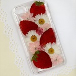 フルーツと押し花のケース iPhone7 ＊イチゴ③