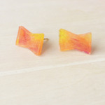 キャンパスリボンピアス(orange)【plastic♥Romantic】