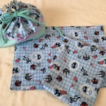 ★ お弁当３点セット　くろねこ（ライトブルー）★