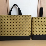 ★レッスンバッグ＆上履き入れ　スター×デニム（マスタード）★