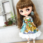 ブライス　リカちゃん　ワンピース　 ボタニカル柄