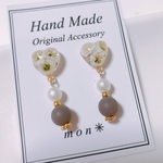 新作✳︎かすみ草レンジピアス♡マットビーズ✳︎