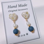 新作✳︎かすみ草レンジピアス♡マットビーズ✳︎