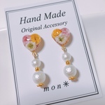 かすみ草♡ハート♡パールピアス✳︎