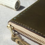 k様　オーダー品　コの字ファスナーの定番長財布 グリーン