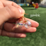 オーロラしゃぼんガラスドームピアス