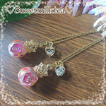春色ピンクフラワーまんまるネックレス