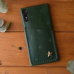イタリアンレザーブッテーロ XPERIA XZ/XZs 1枚革スマホカバー カードケース・星付 