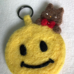 ニコちゃんと猫さんのバッグチャームキーホルダー