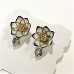 マーブル蓮の2WAYピアス(黒)