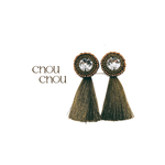 刺繍ビーズ×タッセルピアス