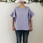 Wガーゼ🌱大人素敵なフリル袖🌱ラベンダー