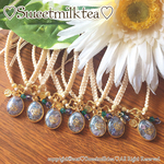 タンザナイトドロップのワックスコードブレスレット
