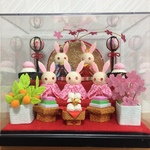 ちりめん「うさぎのひな祭り」(三段飾り)