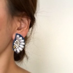 デニムパールピアス