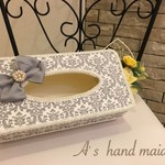 【送料無料】ダマスク柄☆ティッシュボックスケース