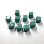 ターコイズ キューブビーズ 10mm 貫通 トルコ石 
