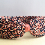 りぼん風コットンヘアバンド＊桜ネイビー