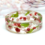 flowerクリアリング/pink＆green