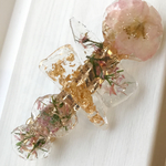 鉱石風 お花のバレッタ pink