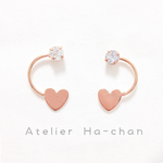 ＊4点限定 残り1点 ハート カーブ ピアス＊ピアス/イヤリング 