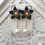 【SALE】ゆれる♡フラワーピアス【ブラック】