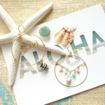 alohaチェーンフープピアス☆