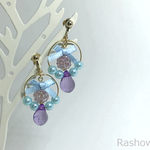 推しカラーピアス・イヤリング【紫×水色】